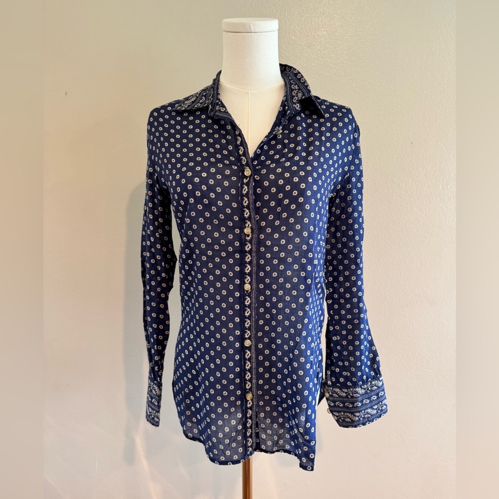 Isabel Marant Étoile Navy Patterned Shirt